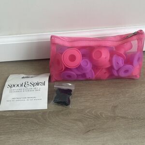 Addy-Lu Spool & Spiral Heatless Curler Set Silicone Hair Rollers, Hairnet, Case